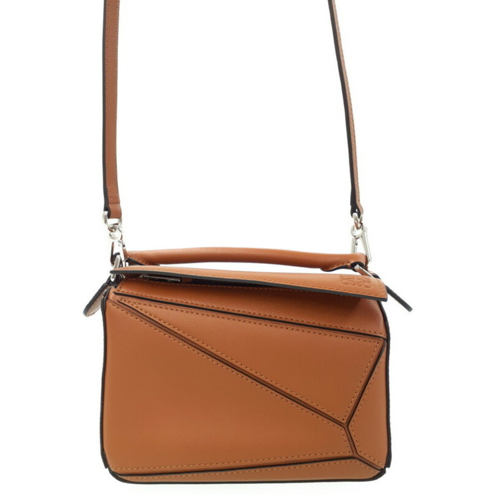 Loewe Puzzle Leather 2way Shoulder Bag Brown